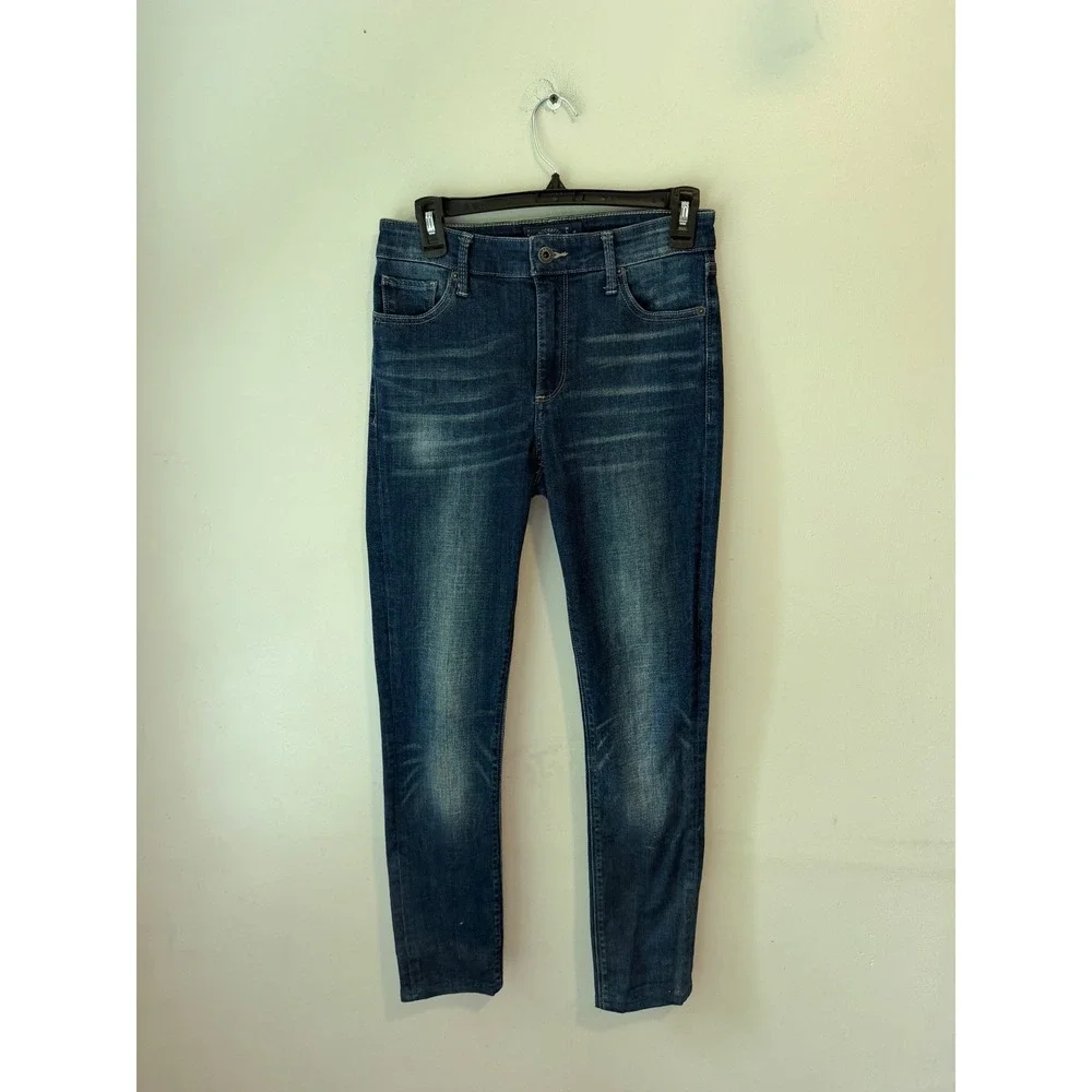 Lucky Brand Women Dark Wash High Rise Skinny Jeans 2/26 Regular Blue Denim